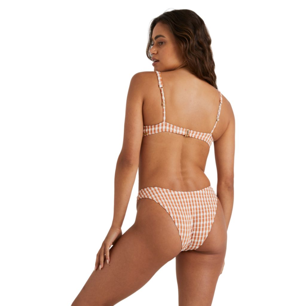 Wave Check Ruby Bikini Top