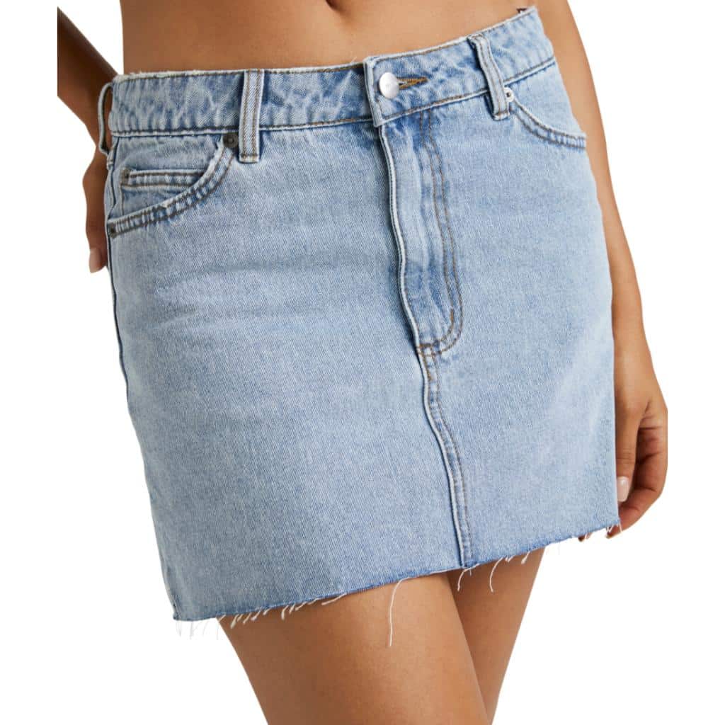 Mid Rise Denim Skirt