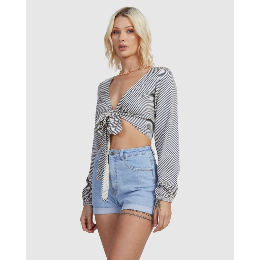 Eclipse Long Sleeve Tie Front Top