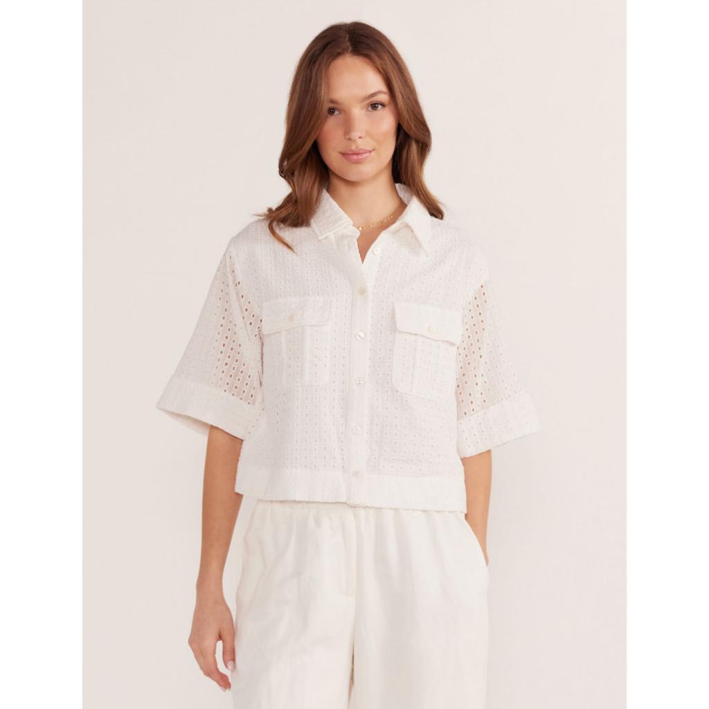 Frida Broderie Crop Shirt