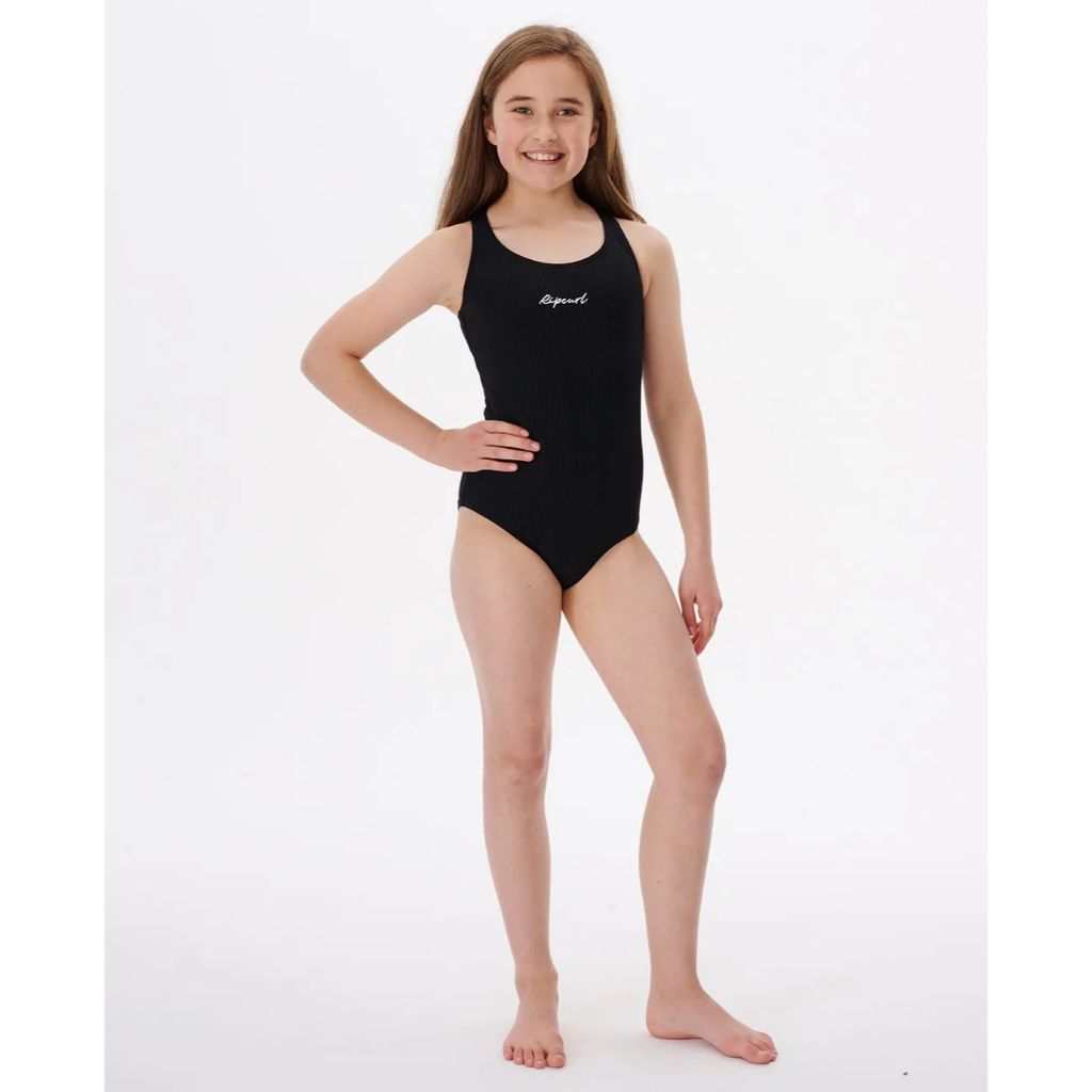 Girls Lux Rib One Piece Swimsuit