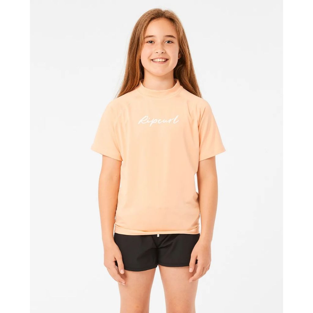 Girls Short Sleeve Script Rest Vest