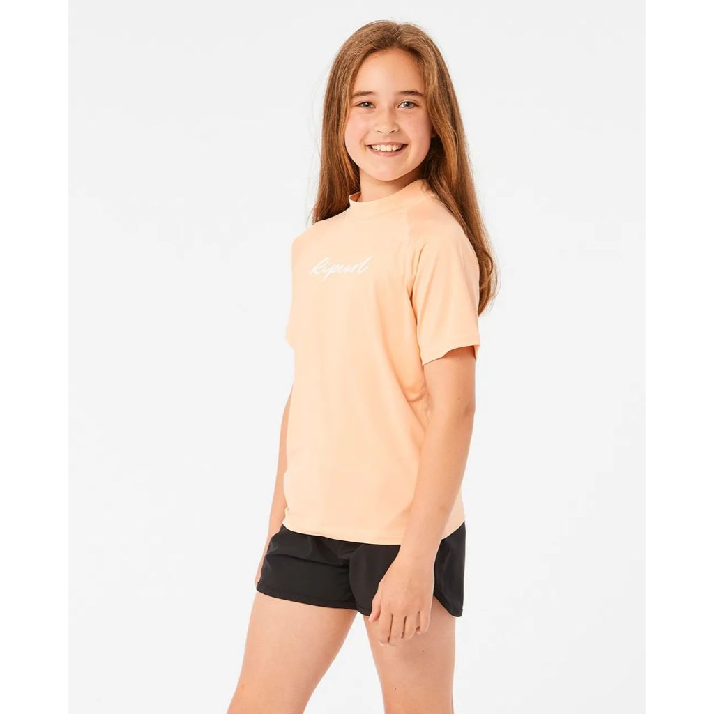 Girls Short Sleeve Script Rest Vest