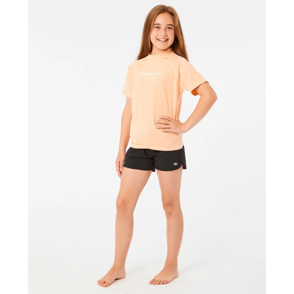 Girls Short Sleeve Script Rest Vest