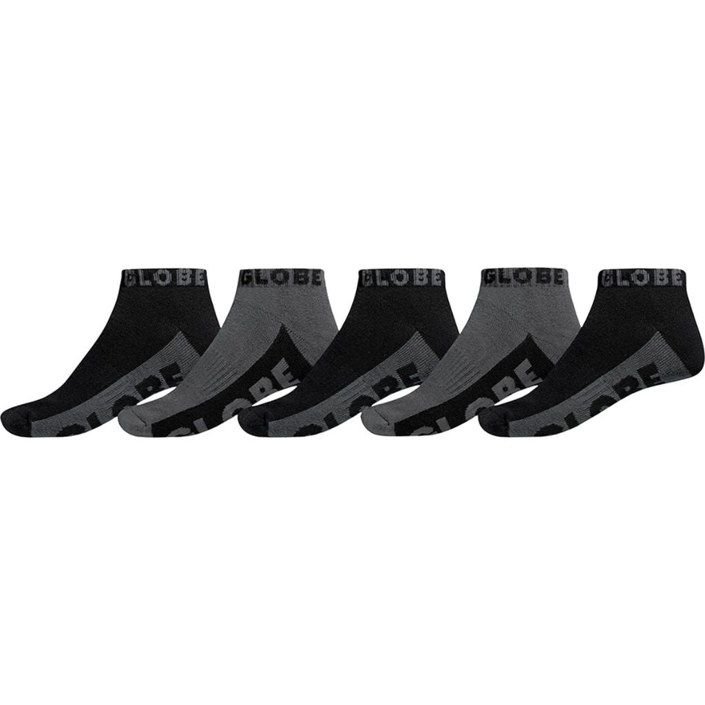Black/Grey Ankle Sock 5 Pack