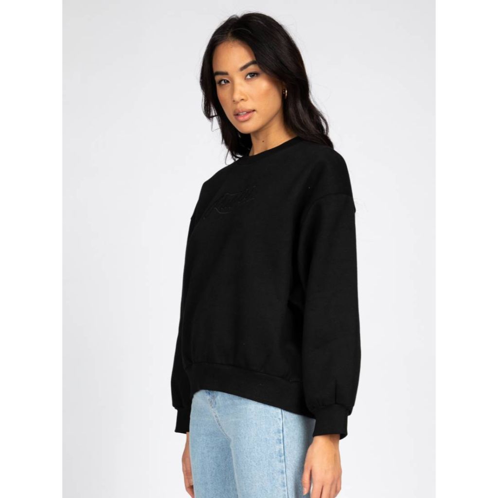 Rusty Script Oversized Crew Neck Fleece