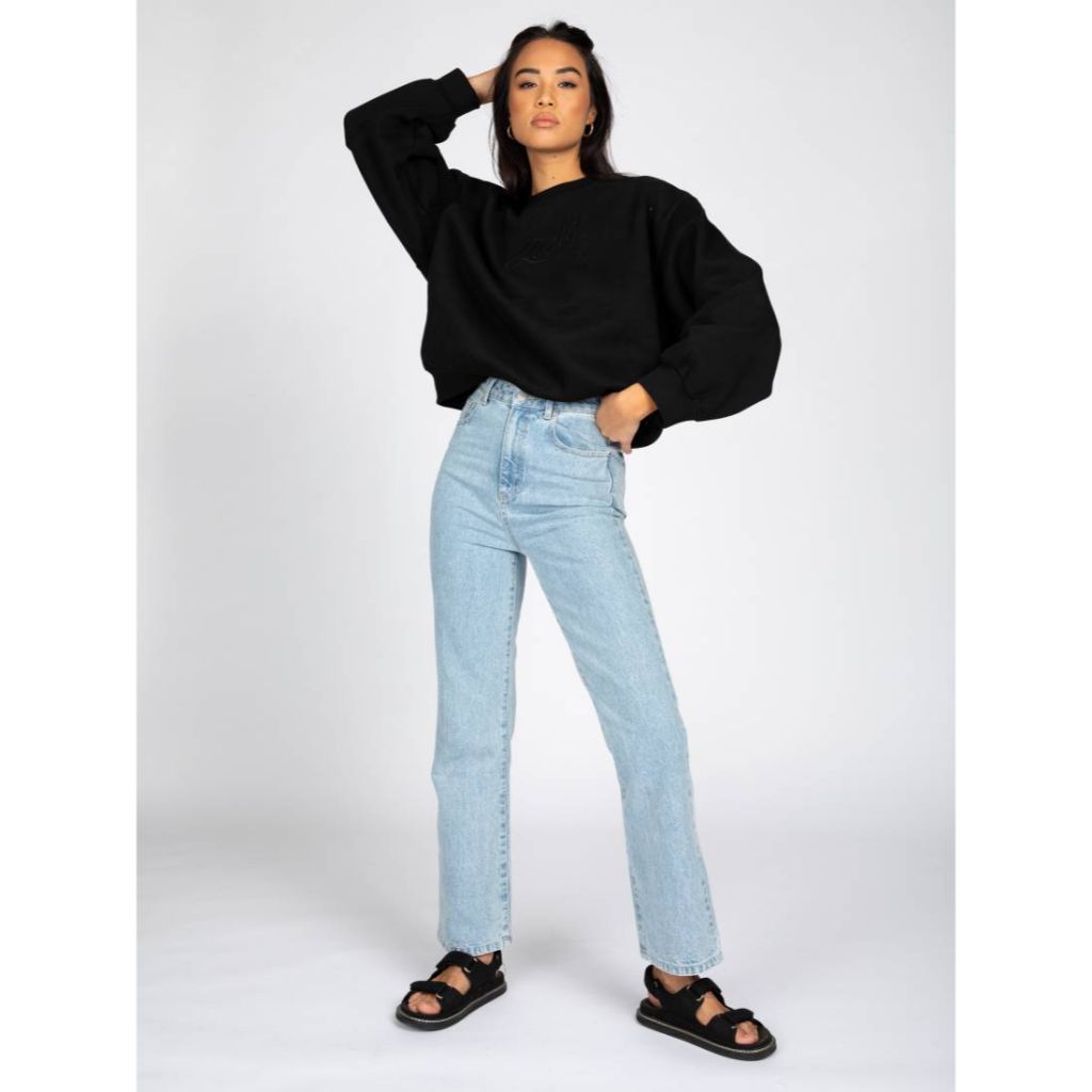 Rusty Script Oversized Crew Neck Fleece