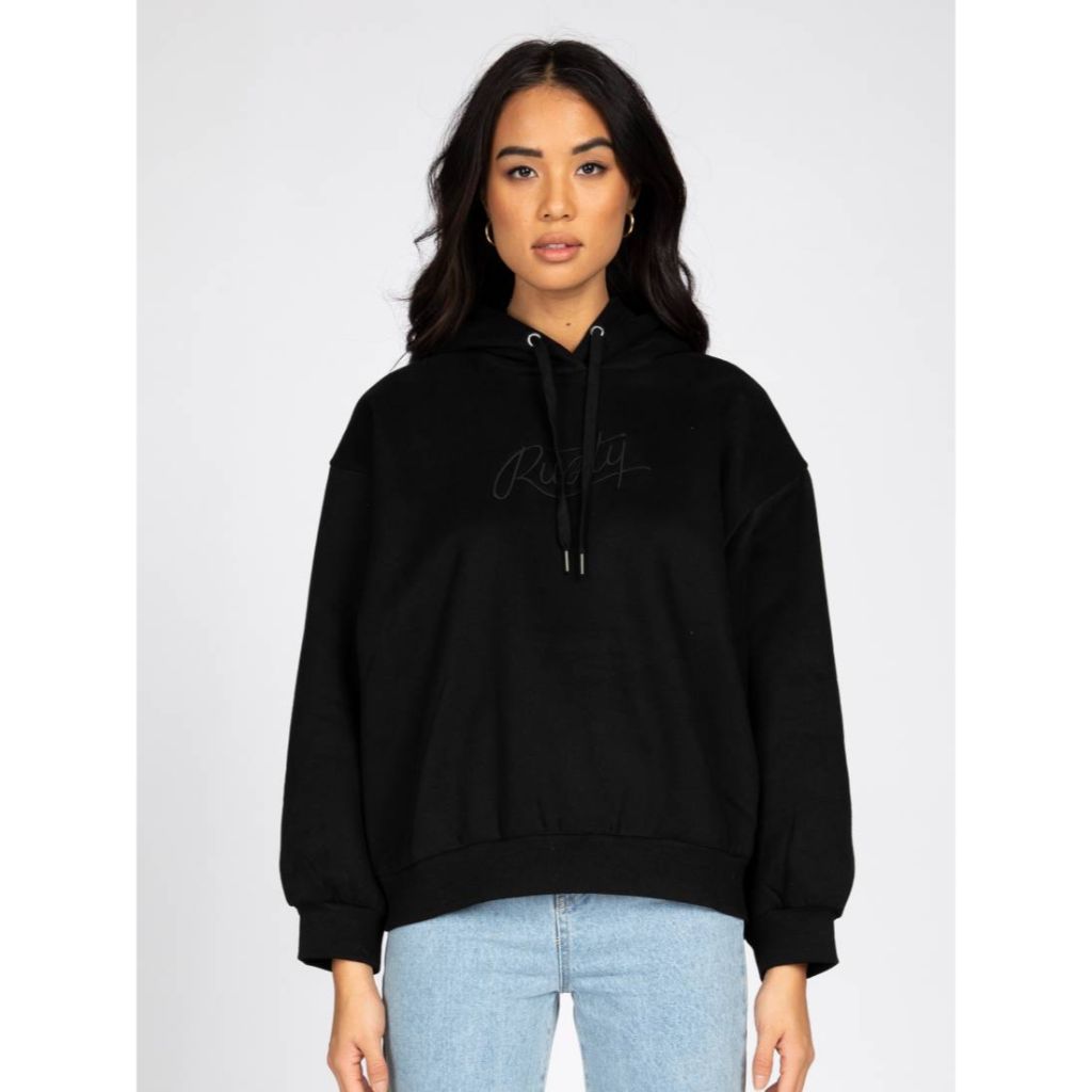 Rusty Script Oversize Hooded Fleece