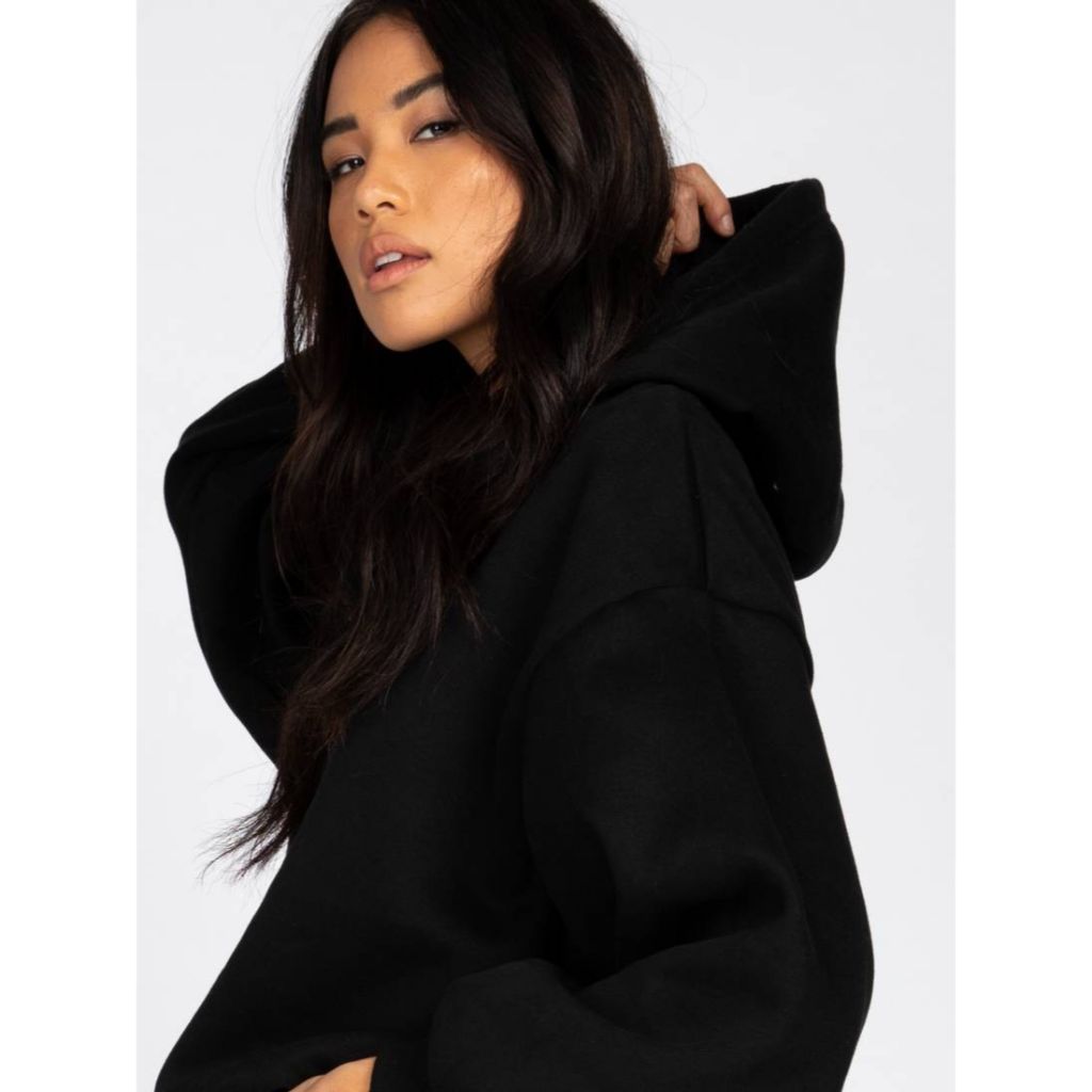 Rusty Script Oversize Hooded Fleece