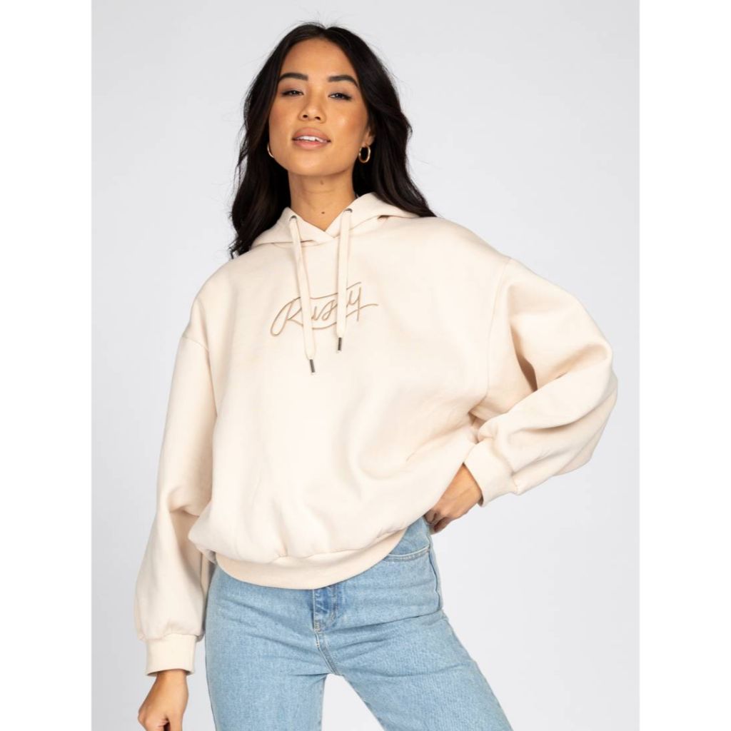 Rusty Script Oversize Hooded Fleece