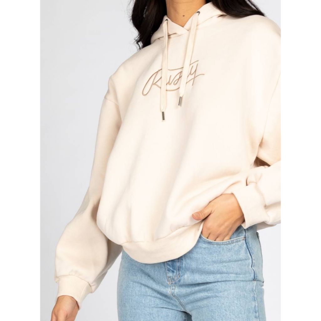 Rusty Script Oversize Hooded Fleece