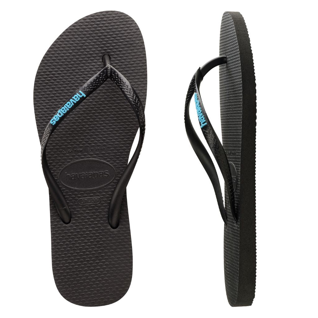 Slim Rubber Logo Black/Blue