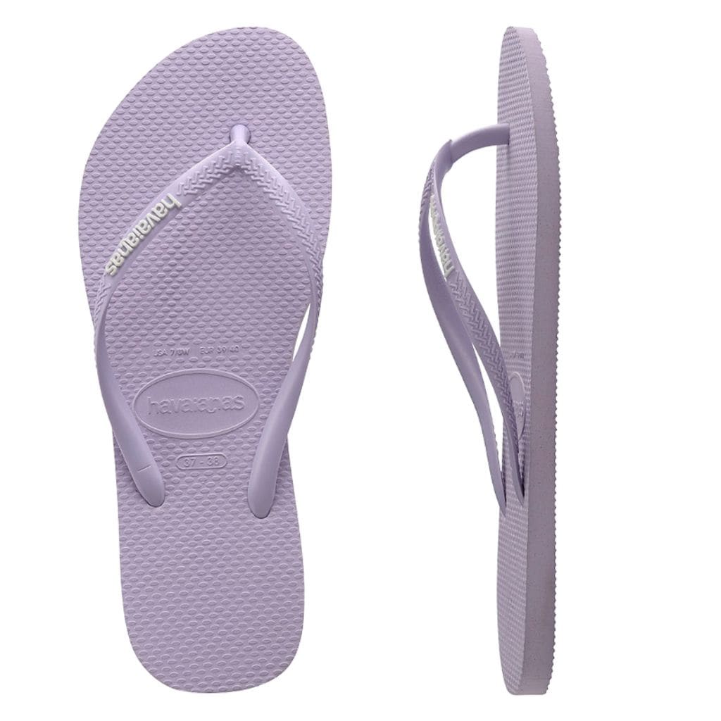 Slim Rubber Logo Lilac Calm Thongs