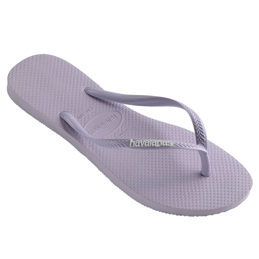 Slim Rubber Logo Lilac Calm Thongs