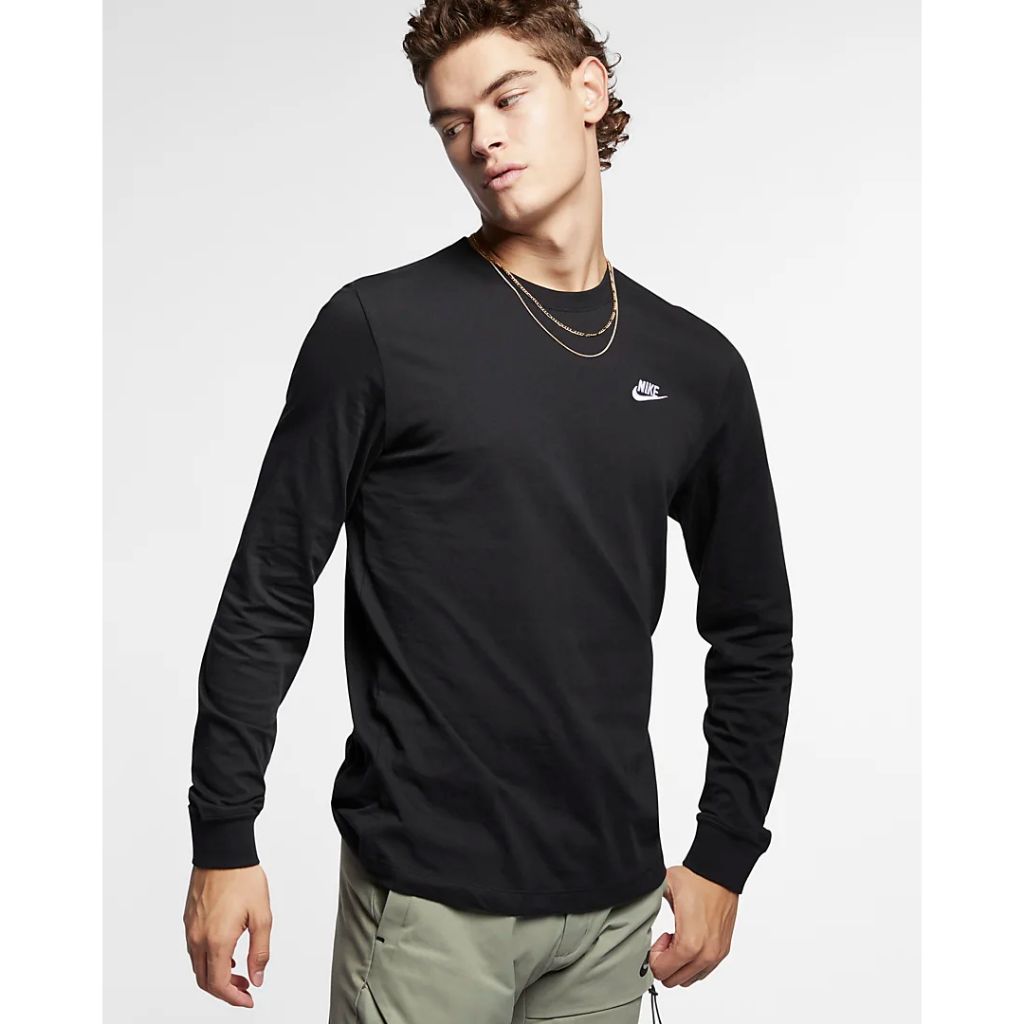 Mens Nike Sportswear Club Long Sleeve Tee